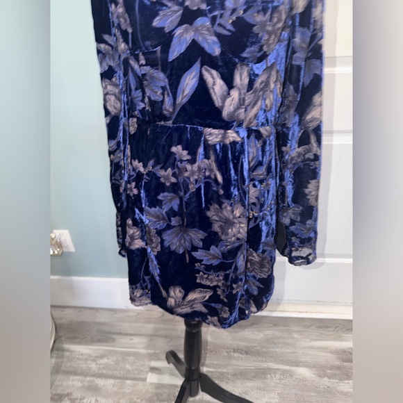 Lulus Simply Decadent Navy Floral Velvet Burnout Bustier Minu Dress size XL NWT - Picture 7 of 11